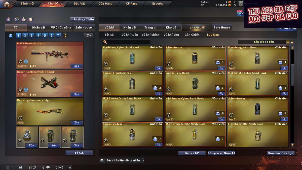 shop acc cf uy tin gia re